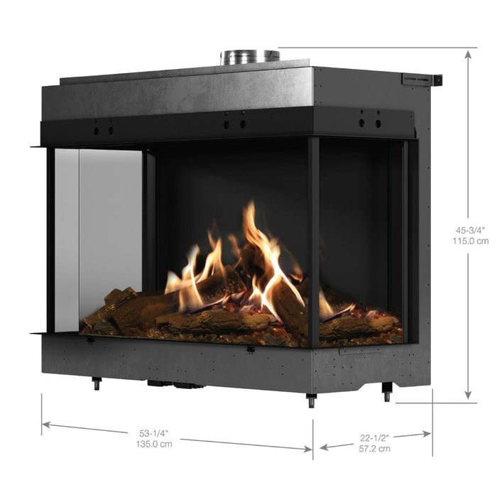 Faber MatriX 4326 Series Three-sided Bay Built-in Gas Fireplace - lifestyle in-use