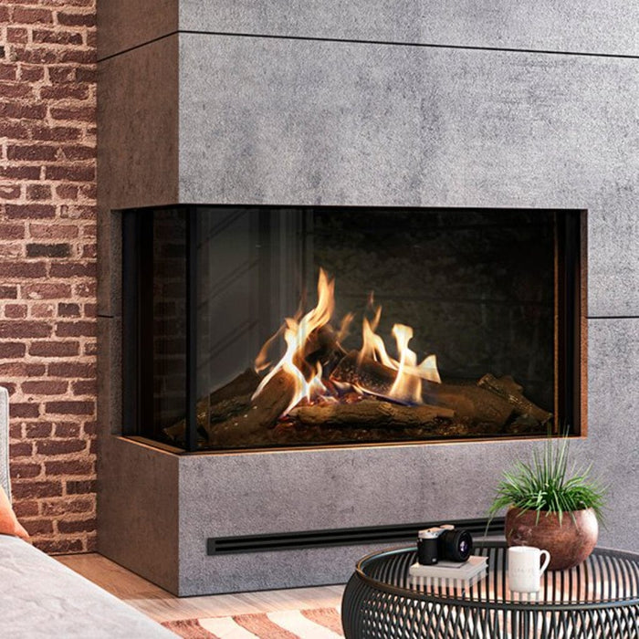 Faber MatriX 4326 Series Two-sided Left-facing Built-in Gas Fireplace - detail close-up