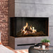 Faber MatriX 4326 Series Two-sided Left-facing Built-in Gas Fireplace - detail close-up