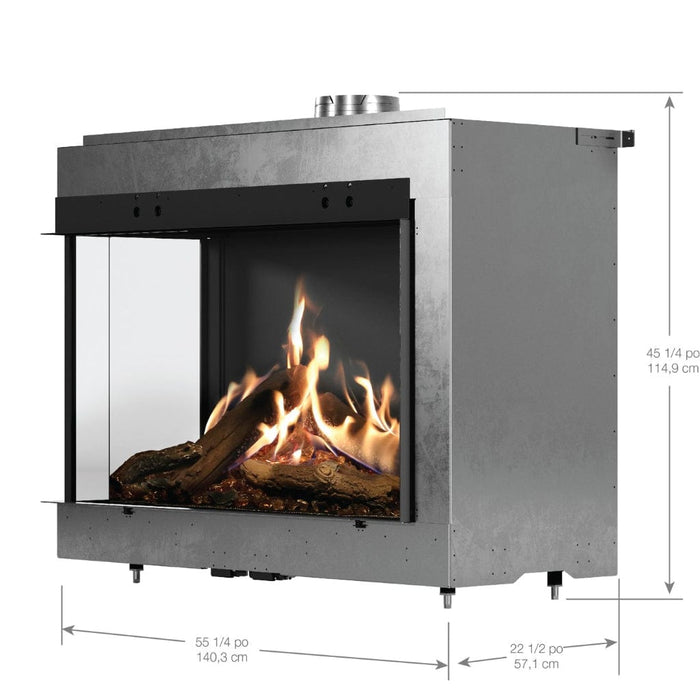 Faber MatriX 4326 Series Two-sided Left-facing Built-in Gas Fireplace - lifestyle in-use