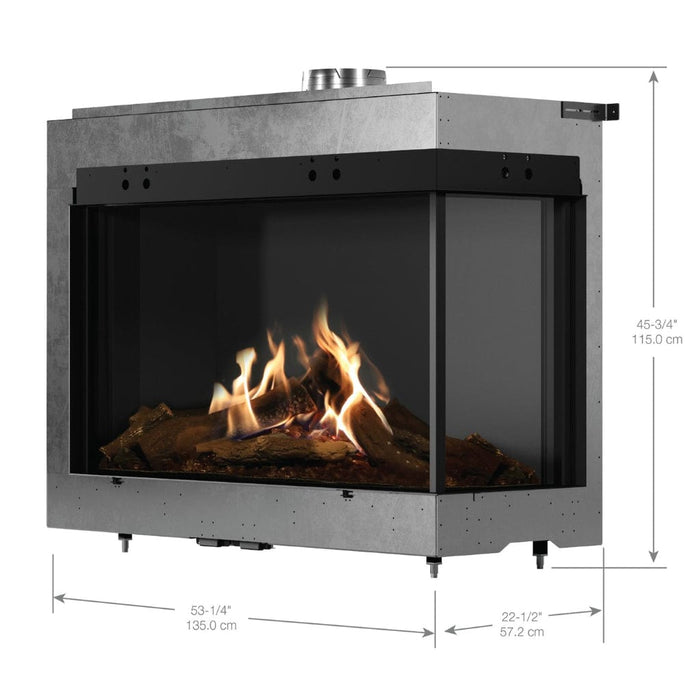 Faber MatriX 4326 Series Two-sided Right-facing Built-in Gas Fireplace - lifestyle in-use