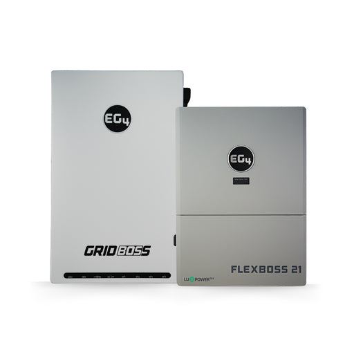 EG4 FlexBOSS21 Inverter V.1.1 & EG4-GridBOSS MID V3.1 [BNDL-E0019-3.1] - Front view of EG4 Gridboss and FlexBOSS21