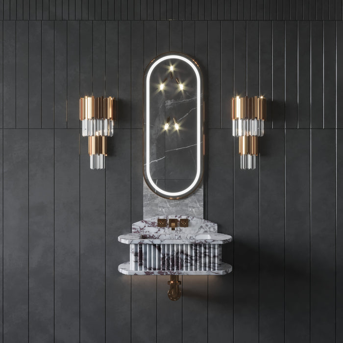 MEG Custom Marble By Ziynet A. LLC Bathroom Fluted Marble Sinks - Detail View 2