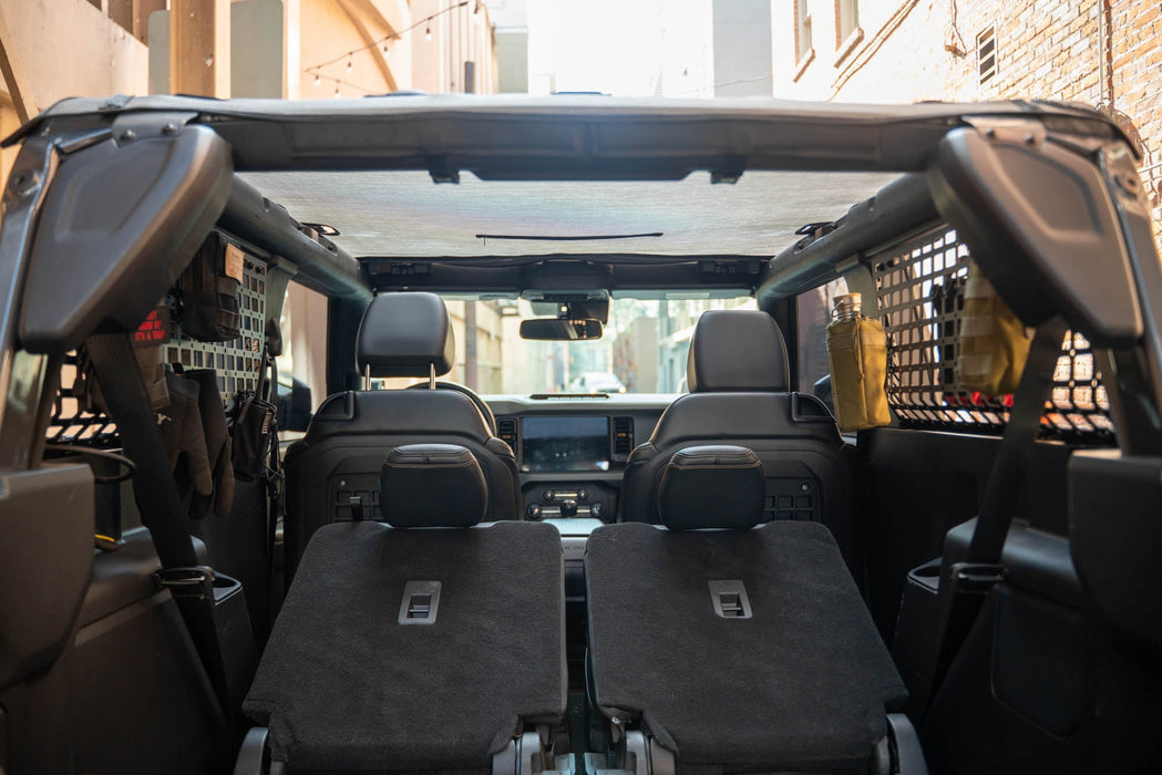 DV8 Offroad 2021-2025 Ford Bronco 2-Door Rear Window Pocket Molle Panels – installed on vehicle, image 8 of 17