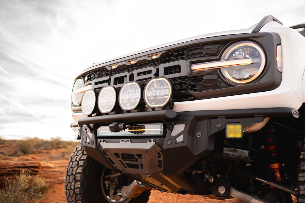 DV8 Offroad 2022-2026 Ford Bronco Raptor Tube Front Bumper – installed on vehicle, image 13 of 20
