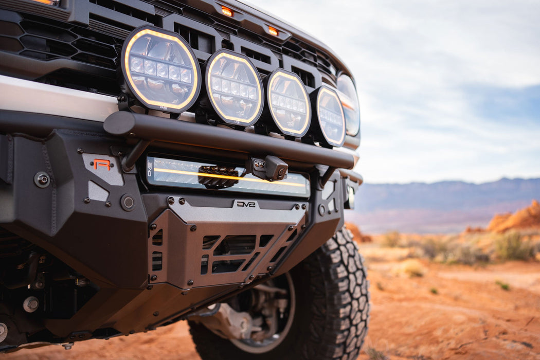 DV8 Offroad 2022-2026 Ford Bronco Raptor Tube Front Bumper – installed on vehicle, image 14 of 20