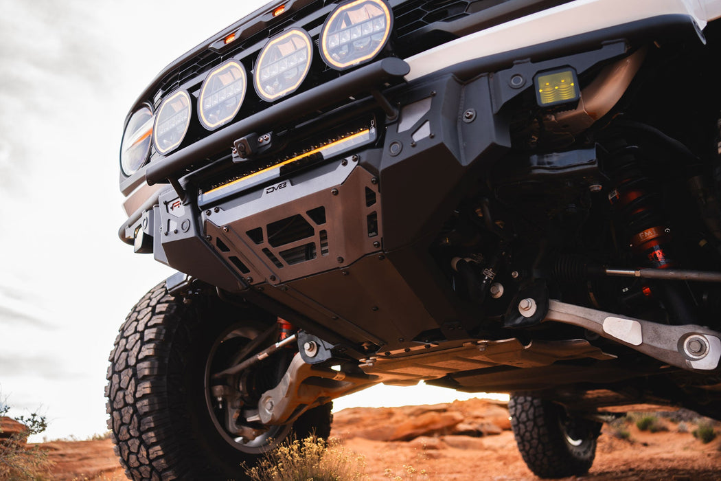 DV8 Offroad 2022-2026 Ford Bronco Raptor Tube Front Bumper – installed on vehicle, image 16 of 20