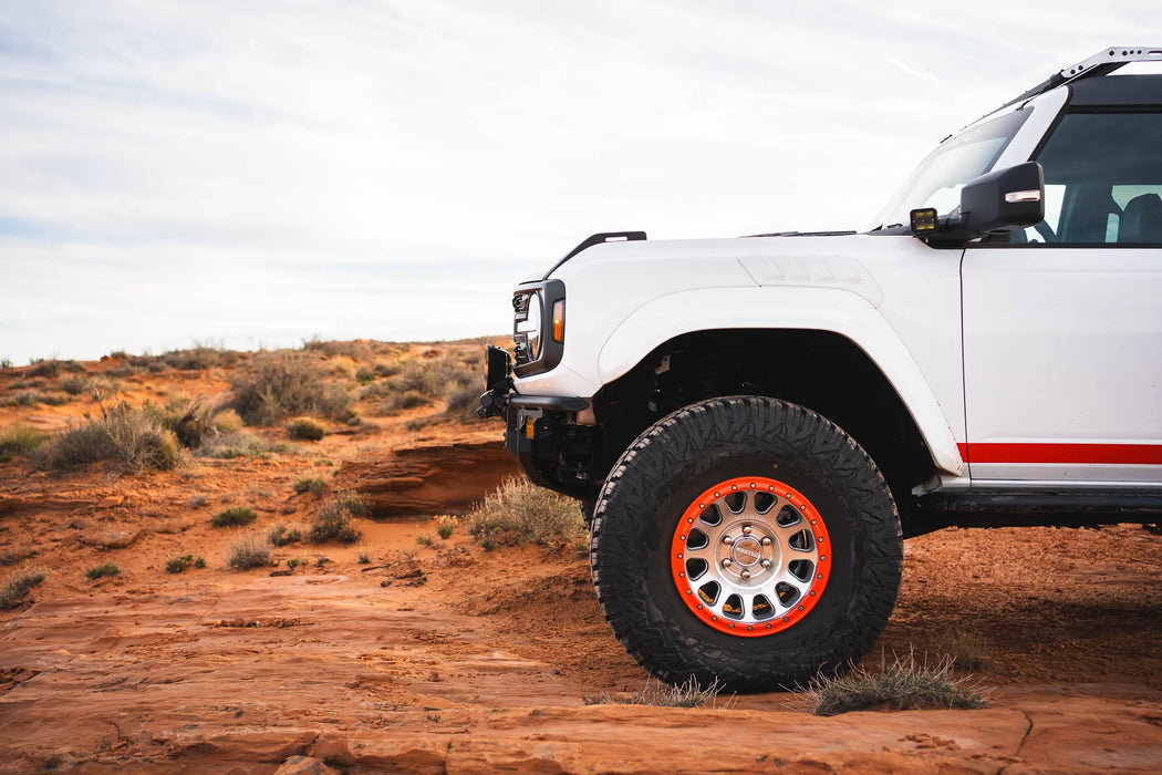 DV8 Offroad 2022-2026 Ford Bronco Raptor Tube Front Bumper – installed on vehicle, image 10 of 20