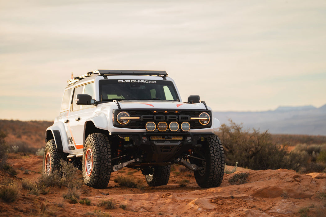 DV8 Offroad 2022-2026 Ford Bronco Raptor Tube Front Bumper – installed on vehicle, image 8 of 20