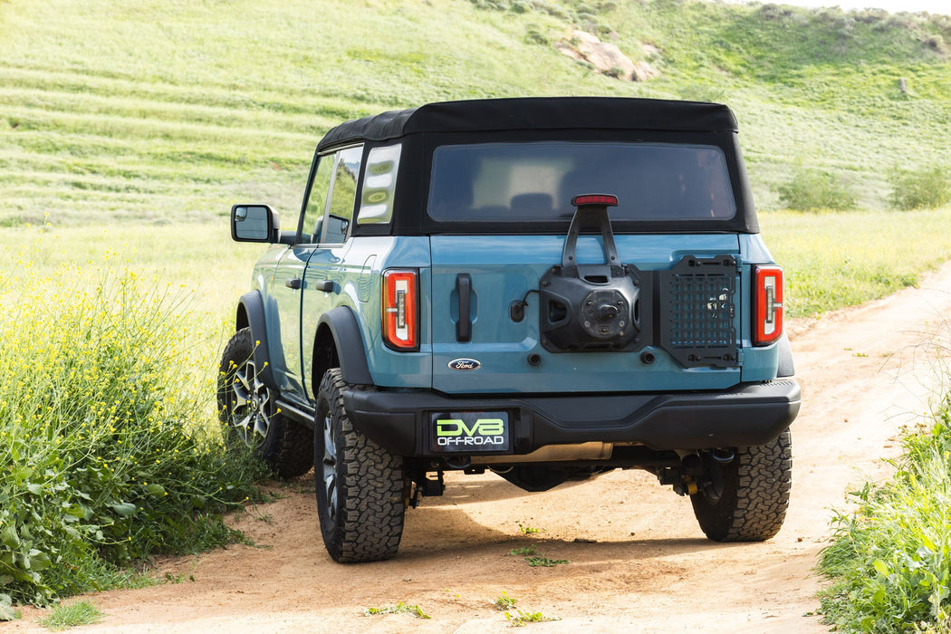 DV8 Offroad 2021-2026 Ford Bronco Tailgate Reinforcement Molle Panel – installed on vehicle, image 9 of 12