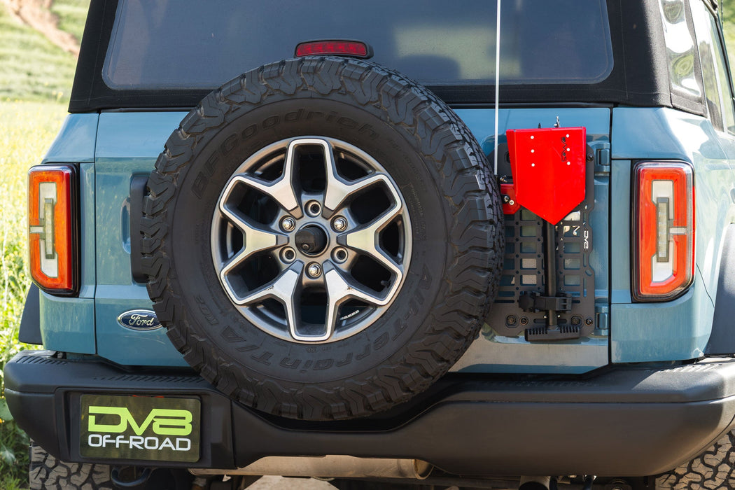 DV8 Offroad 2021-2026 Ford Bronco Tailgate Reinforcement Molle Panel – installed on vehicle, image 7 of 12