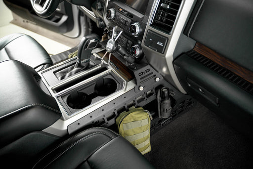 DV8 Offroad 2015-2021 Ford F-150 & F-250/350 Center Console Molle Panels & Device Mount – installed on vehicle, image 2 of 13
