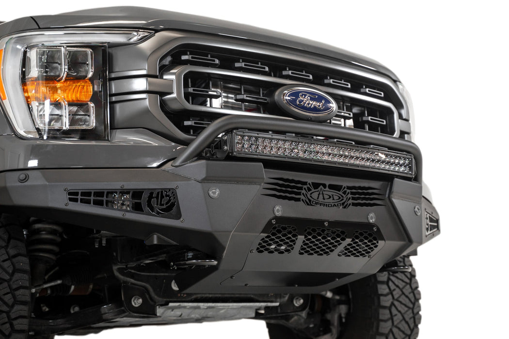 Addictive Desert Designs 2021-2023 Ford F-150 HoneyBadger Front Bumper w/ Top Hoop – image 4 of 14