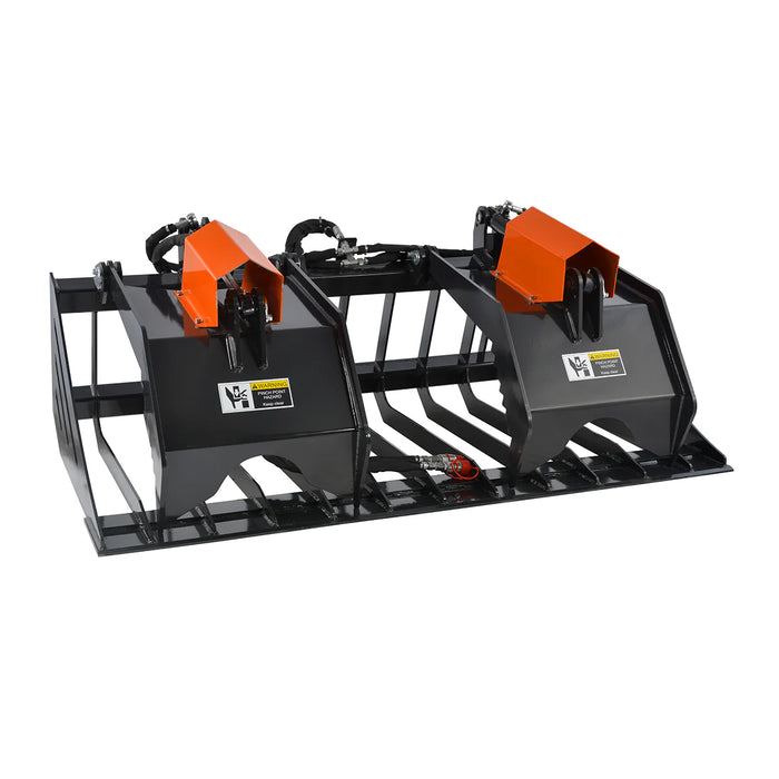 72” Skid Steer Skeleton Rock Bucket Grapple Rake, SSG72