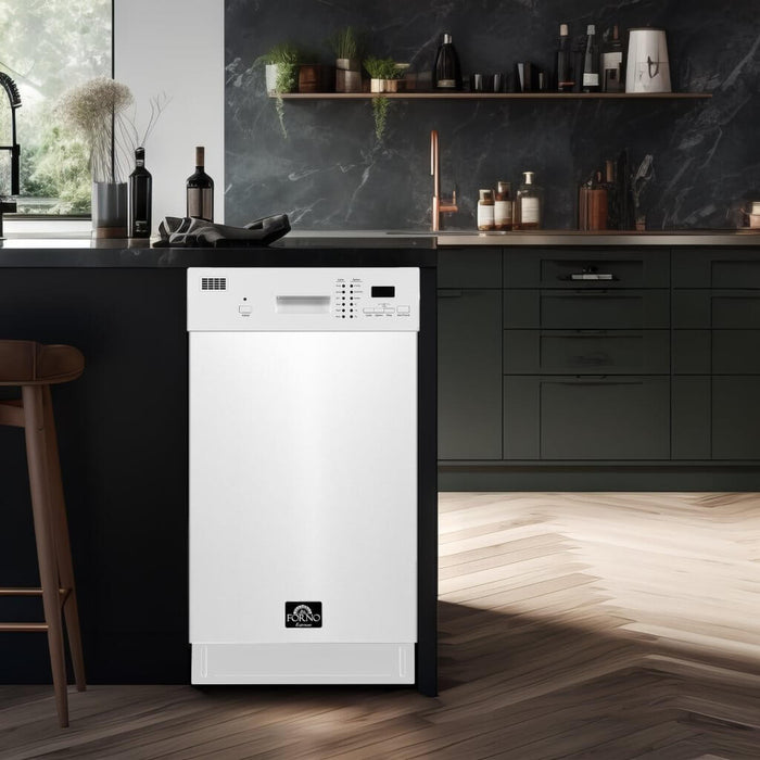 Forno 18 inch Built-In Polo White Dishwasher FDWBI8041-18WHT FORNO