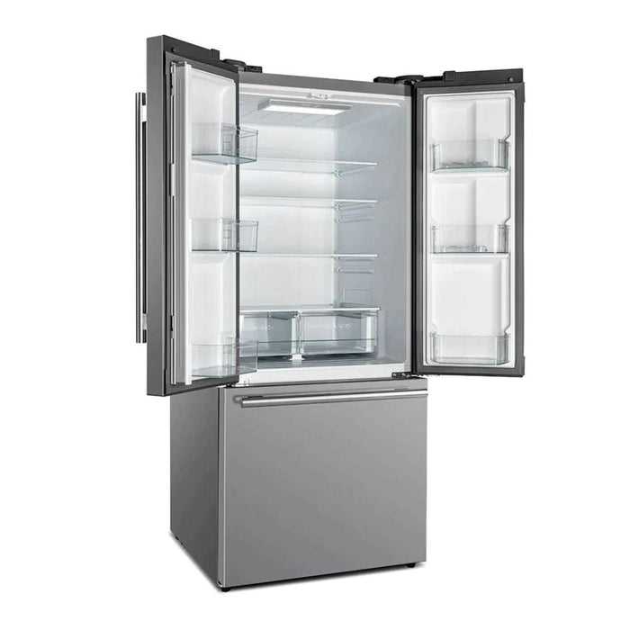 FORNO 30" Gallipoli 17.5 Cu Ft French Door Refrigerator with Ice Maker in Stainless Steel - FFFFD1974-31SB FORNO