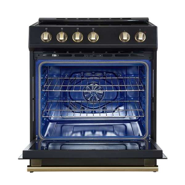 Forno Leonardo Espresso 30 Inch Slide-In Black Induction Range FFSIN0982-30BLK FORNO