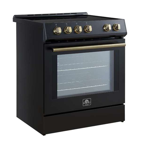 Forno Leonardo Espresso 30 Inch Slide-In Black Induction Range FFSIN0982-30BLK FORNO