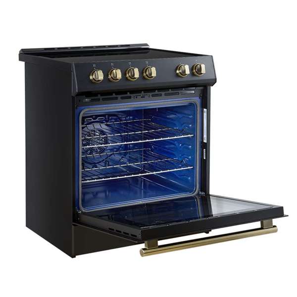 Forno Leonardo Espresso 30 Inch Slide-In Black Induction Range FFSIN0982-30BLK FORNO