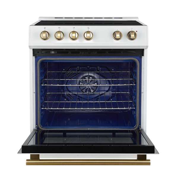 Forno Leonardo Espresso 30 Inch Slide-In White Induction Range FFSIN0982-30WHT FORNO