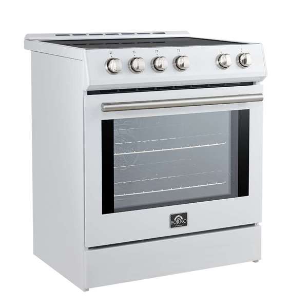 Forno Leonardo Espresso 30 Inch Slide-In White Induction Range FFSIN0982-30WHT FORNO