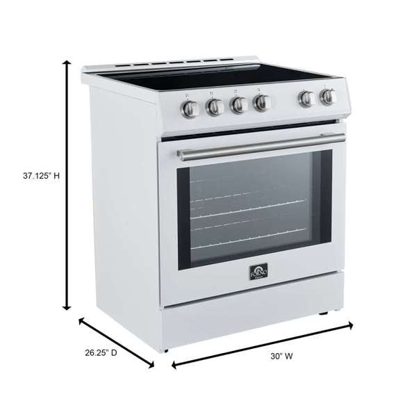Forno Leonardo Espresso 30 Inch Slide-In White Induction Range FFSIN0982-30WHT FORNO