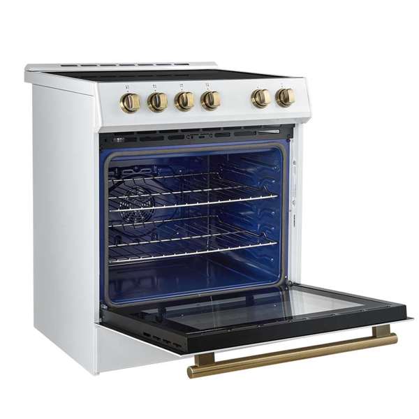 Forno Leonardo Espresso 30 Inch Slide-In White Induction Range FFSIN0982-30WHT FORNO