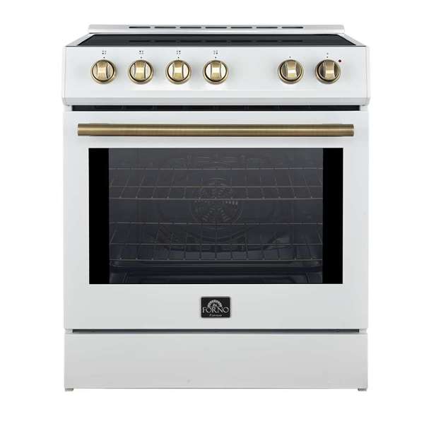 Forno Leonardo Espresso 30 Inch Slide-In White Induction Range FFSIN0982-30WHT FORNO