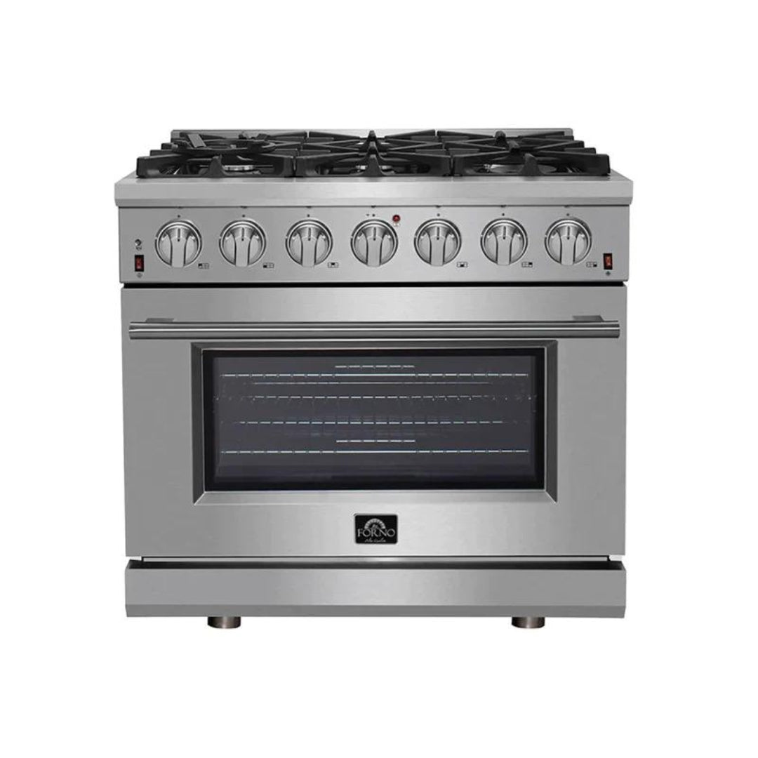 FORNO Massimo 36-Inch Freestanding Gas Range in Stainless Steel - FFSGS6239-36 FORNO