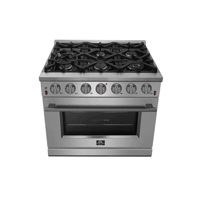 FORNO Massimo 36-Inch Freestanding Gas Range in Stainless Steel - FFSGS6239-36 FORNO