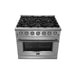 FORNO Massimo 36-Inch Freestanding Gas Range in Stainless Steel - FFSGS6239-36 FORNO