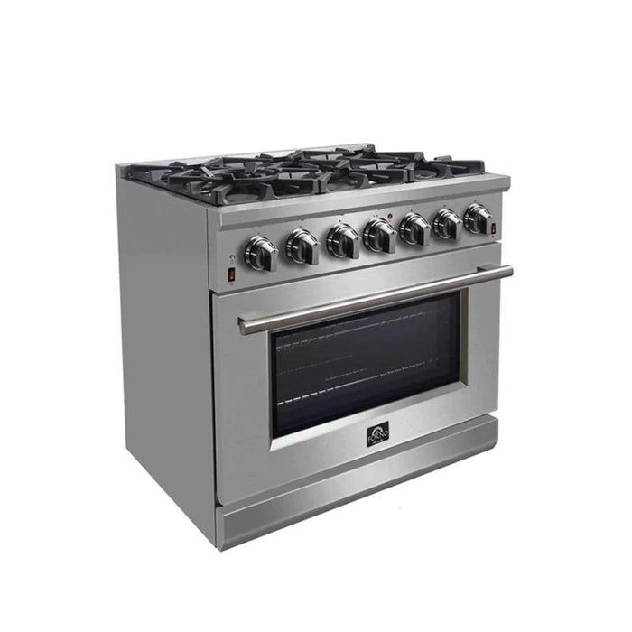 FORNO Massimo 36-Inch Freestanding Gas Range in Stainless Steel - FFSGS6239-36 FORNO