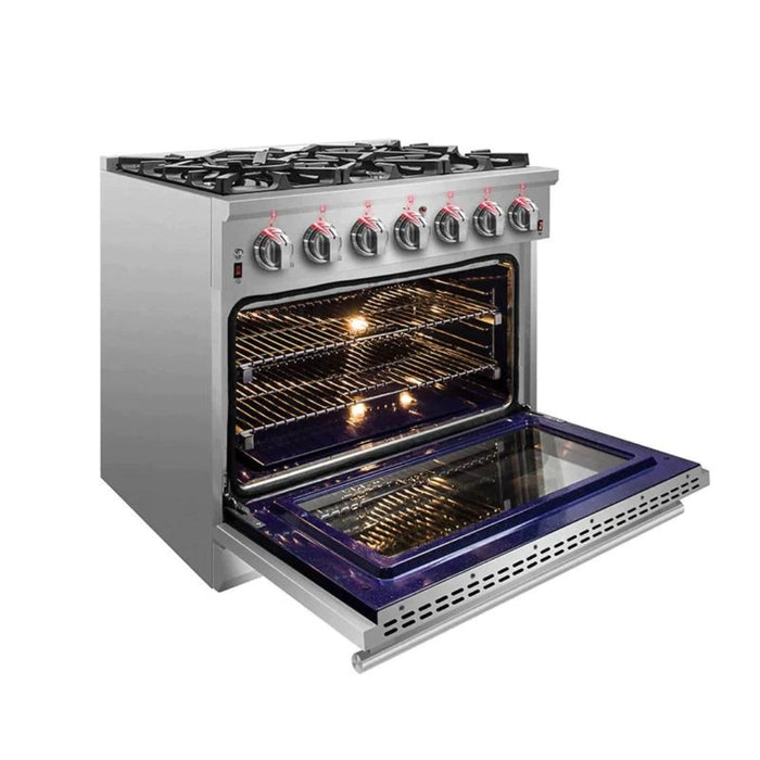 FORNO Massimo 36-Inch Freestanding Gas Range in Stainless Steel - FFSGS6239-36 FORNO