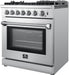 FORNO Lazio 30" Dual Fuel Range with 5 Burners, Air Fryer, Steam Cleaning, and Griddle FFSGS6196-30 FORNO