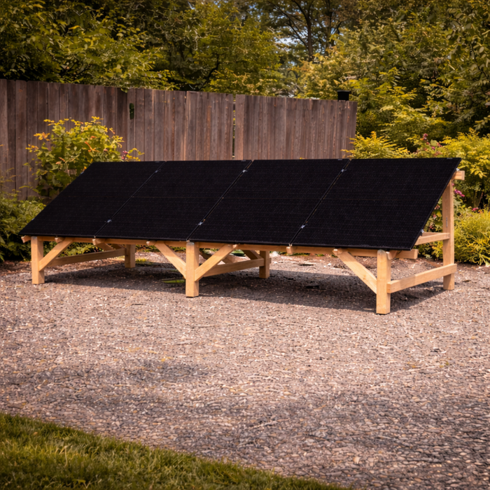 Nature's Generator Rigid 440 Watt Bifacial Solar Panels (4 Pack) – Four Solar Panels on Pergola