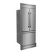 Forno Gallipoli 30-Inch French Door Refrigerator with 17.5 cu.ft. Capacity and Decorative Grill in... - Detail View