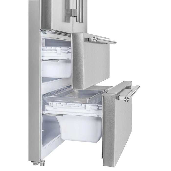 Forno Moena 36-Inch French Door Refrigerator, 19.2 cu.ft, Counter Depth, Ice Maker, Stainless Steel Interior Panel, ENERGY STAR Certified FFRBI1820-36SB