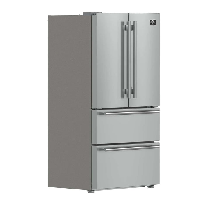Forno Moena 36-Inch French Door Refrigerator, 19.2 cu.ft, Counter Depth, Ice Maker, Stainless Steel Interior Panel, ENERGY STAR Certified FFRBI1820-36SB