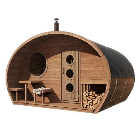 Green Vista Living SaunaLife Model G11 Outdoor Sauna | 8 Persons - Lifestyle View