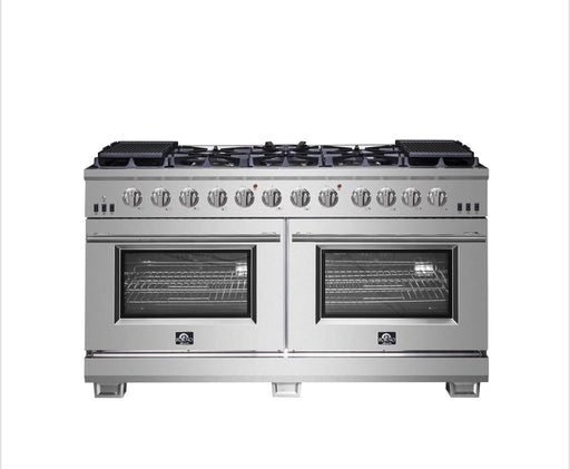 FORNO Capriasca  60" Titanium Gas Range Double fire furnace head 10burner with professional oven (FFSGS6260-60) FORNO