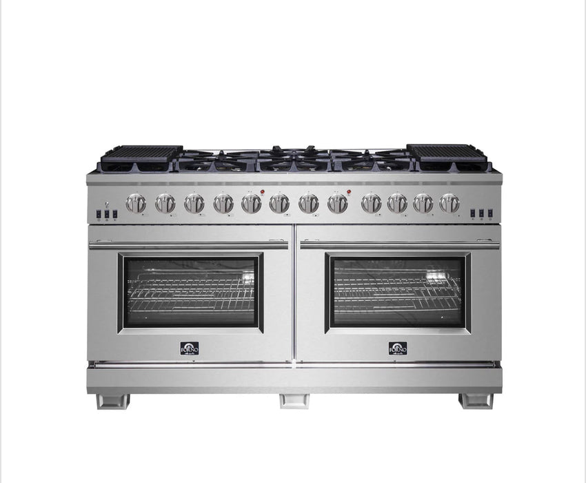 FORNO Capriasca  60" Titanium Gas Range Double fire furnace head 10burner with professional oven (FFSGS6260-60) FORNO