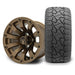 MODZ Bomber 12x7 Matte Bronze Wheel & X Comp Golf X/T Tire Package golf cart wheel and tire