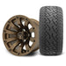 MODZ Bomber 12x7 Matte Bronze Wheel & X Comp Golf A/T Tire Package golf cart wheel and tire