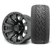 MODZ Bomber 12x7 Matte Gunmetal Wheel & X Comp Golf A/T Tire Package golf cart wheel and tire