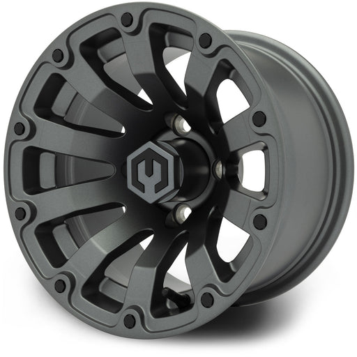 MODZ Bomber 12x7 Matte Gunmetal Golf Cart Wheel
