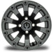 MODZ Bomber 12x7 Matte Gunmetal Wheel & Gladiator Golf A/P Tire Package golf cart wheel and tire – view 3