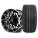 MODZ Galaxy 12x7 Machined Black Wheel & X Comp Golf H/T Tire golf cart wheel and tire