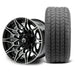 MODZ Galaxy 12x7 Machined Black Wheel & Gladiator Golf A/P Tire golf cart wheel and tire