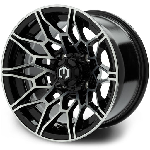 MODZ Galaxy 12x7 Machined Black Golf Cart Wheel
