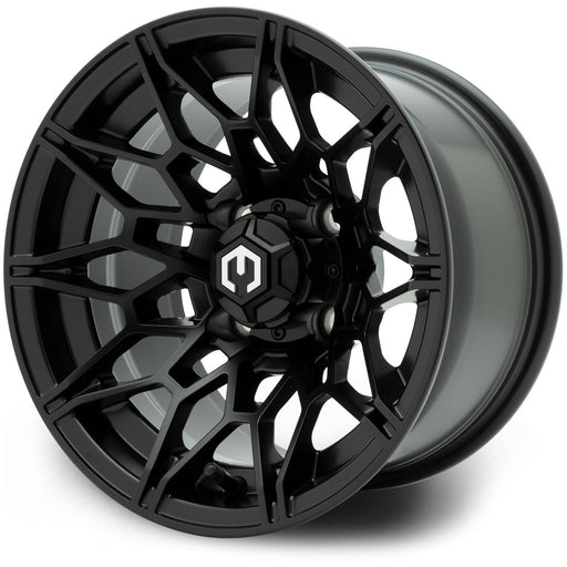 MODZ Galaxy 12x7 Matte Black Wheel & X Comp Golf H/T Tire golf cart wheel and tire – view 2